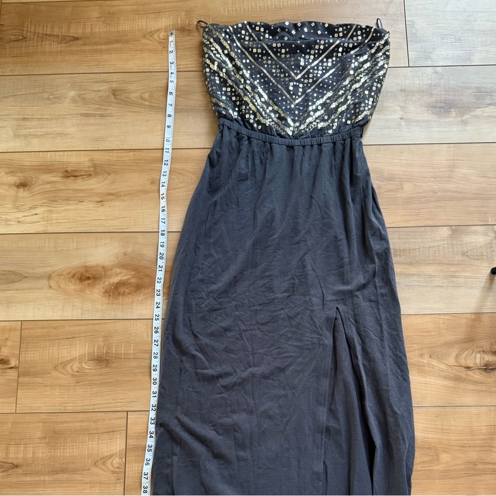 Express Grey Sweetheart Maxi Gown